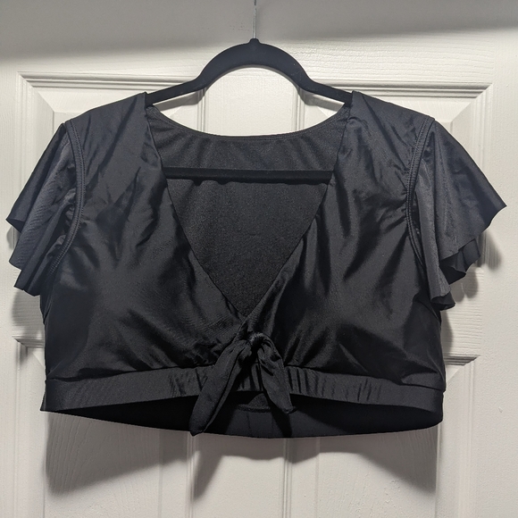 Cap Sleeve Ruffle Bikini Top - Picture 2 of 3